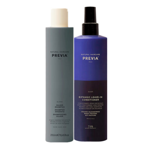 Previa Silver Blonde Shampoo 250ml Biphasic Leave-in Conditioner 200ml