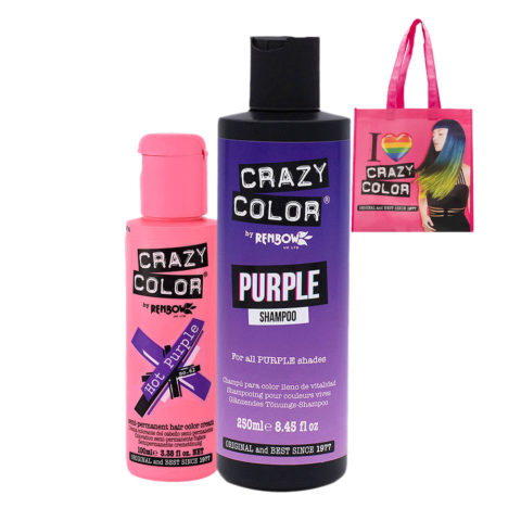 Crazy Color Hot Purple no 62, 100ml Shampoo Purple 250ml + Shopper gift