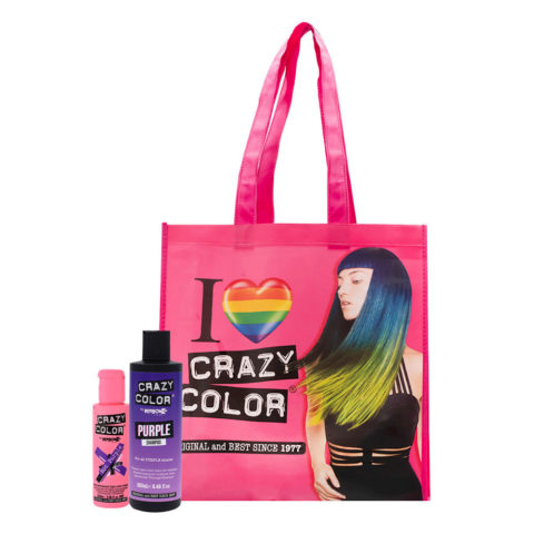 Crazy Color Hot Purple no 62, 100ml Shampoo Purple 250ml + Shopper gift