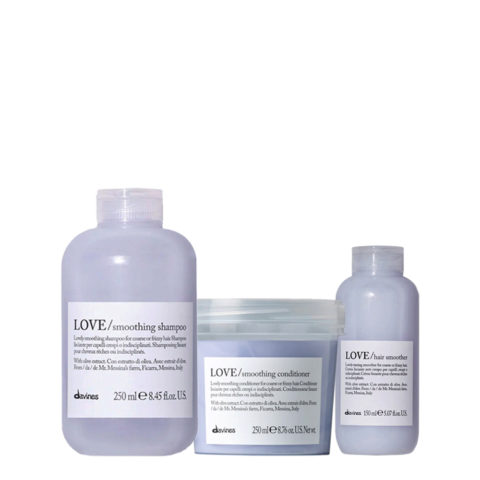 Davines Essential HairCare Love Smoothing Shampoo 250ml Conditioner 250ml Hair Smoother 150ml