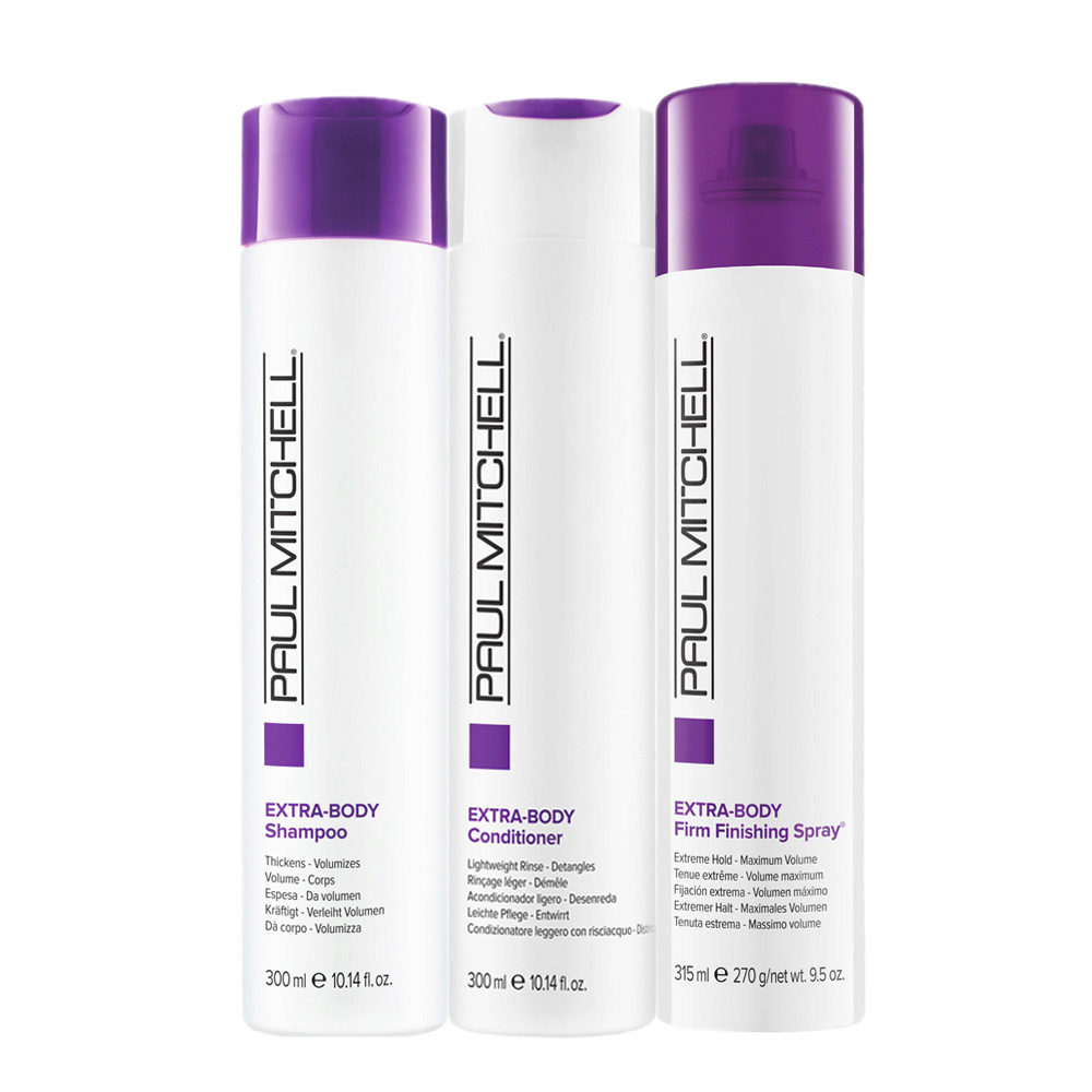 Paul Mitchell Extra-Body Shampoo 300ml Conditioner 300ml Firm Finishing Spray 300ml