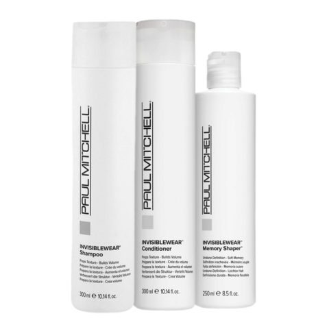 Paul Mitchell Invisiblewear Shampoo 300ml Conditioner 300ml Memory Shaper 250ml