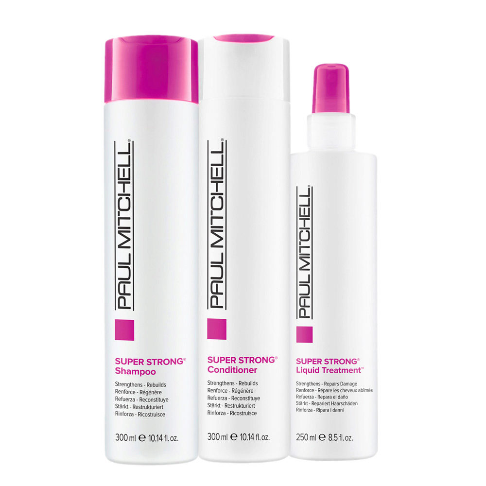 Paul Mitchell Super Strong Shampoo 300ml  Conditioner 300ml Liquid Treatment 250ml