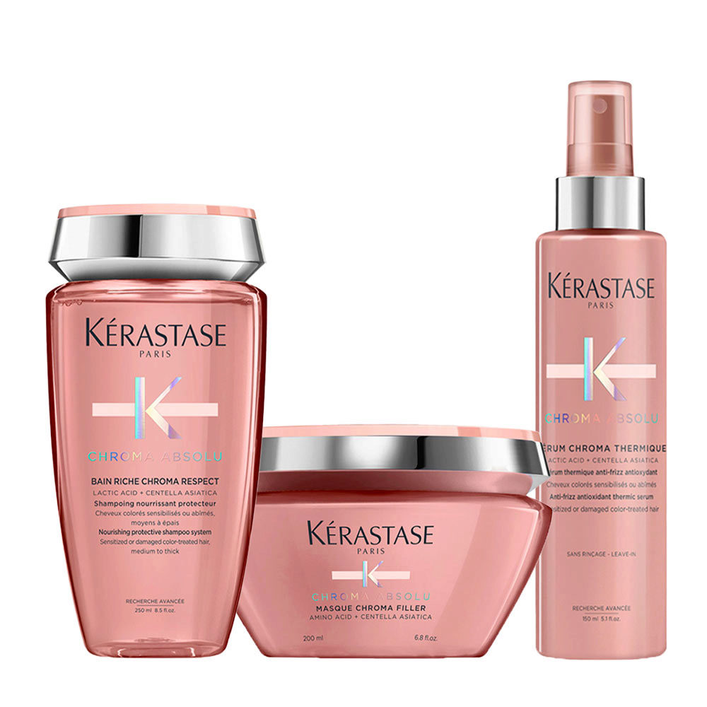 Kerastase Chroma Absolu Bain Riche Chroma 250ml Masque 200ml Serum Thermique 150ml