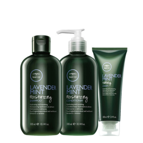 Tea Tree Lavender Mint Moisturizing Shampoo 300ml Conditioner 300ml Taming Cream 100ml