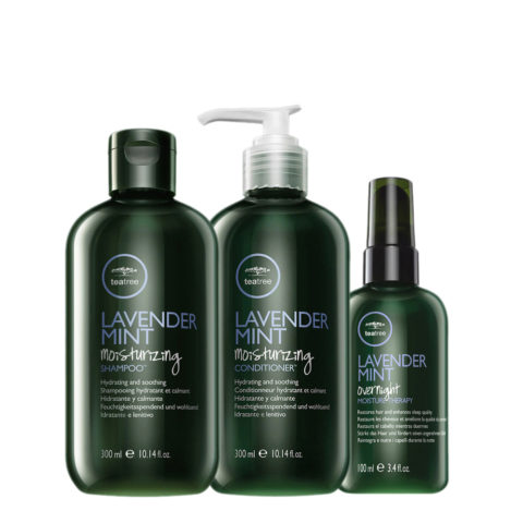 Tea Tree Lavender Mint Moisturizing Shampoo 300ml Conditioner 300ml Overnight Moisture Therapy 100ml