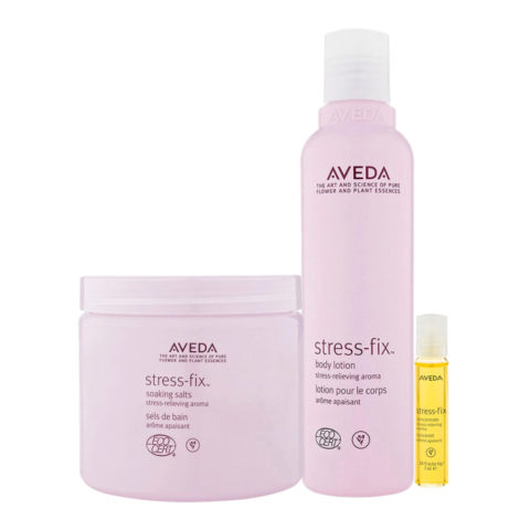 Aveda Stress-fix Soaking Salt 454gr Body Lotion 200ml Concentrate 7ml