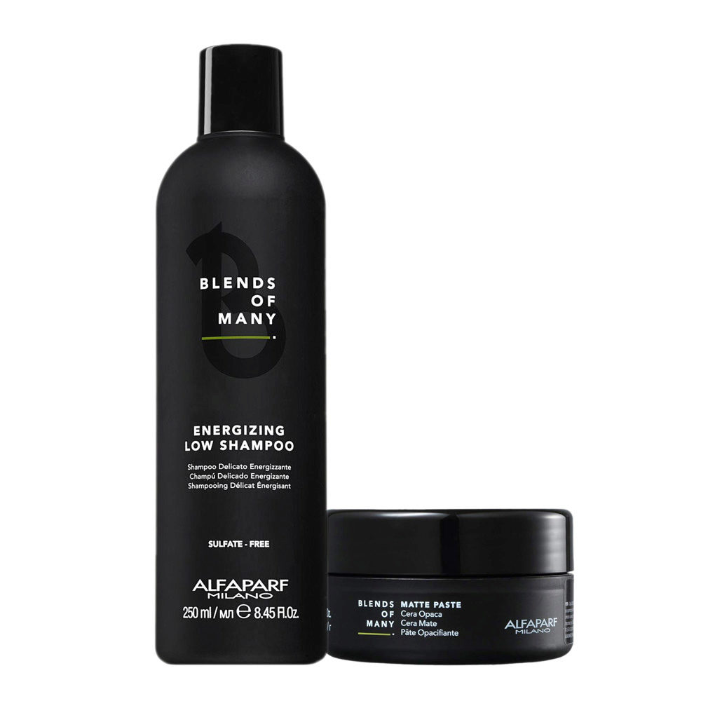 Alfaparf Milano Blends Of Many Energizing Low Shampoo 250ml Matte Paste 75ml