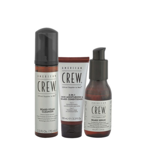 American Crew Beard Foam Cleanser 70ml 2 in 1 Skin Moisturizer Beard Conditioner 100ml Beard Serum 50ml