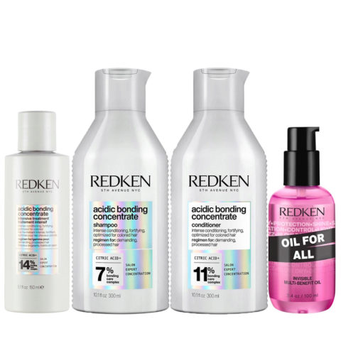 Redken Acidic Bonding Concentrate Pre Treatment 150ml Shampoo 300ml Conditioner 300ml Oil 100ml