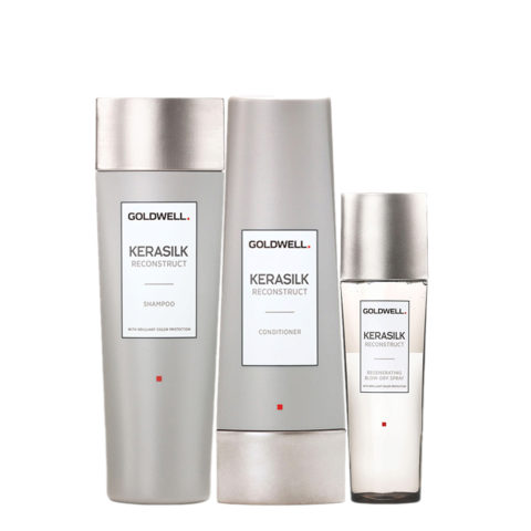 Goldwell Kerasilk Reconstruct Shampoo 250ml Moisturising Hair Conditioner 200ml Regenerating Blow Dry Spray 125ml