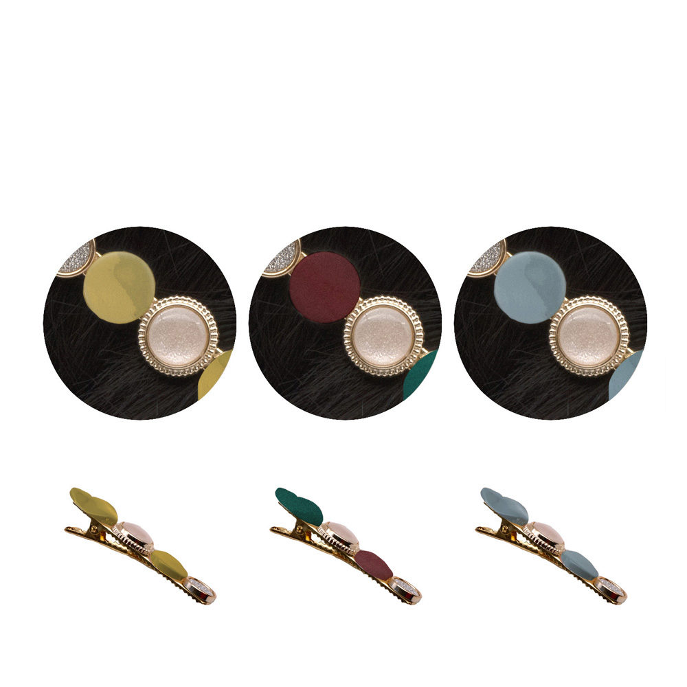 VIAHERMADA Metal Clips Mustard Yellow - Light Blue - Green and Bordeaux 6cm x 3