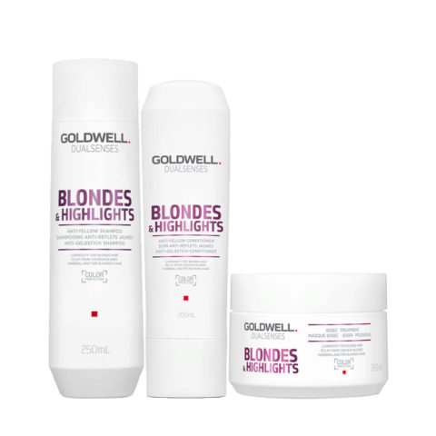 Goldwell Dualsenses Blonde & Highlights Anti-Yellow Shampoo 250ml Conditioner 200ml Mask 200ml