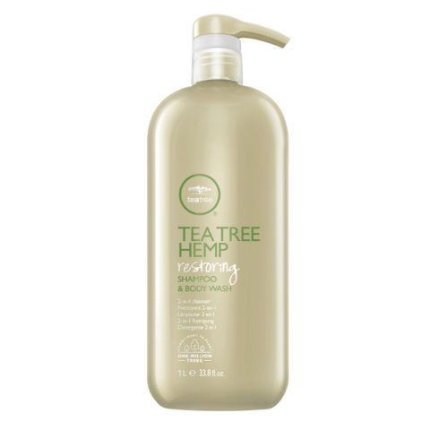 Tea Tree Hemp Restoring Shampoo & Body Wash 1000ml - cleanser 2 in 1