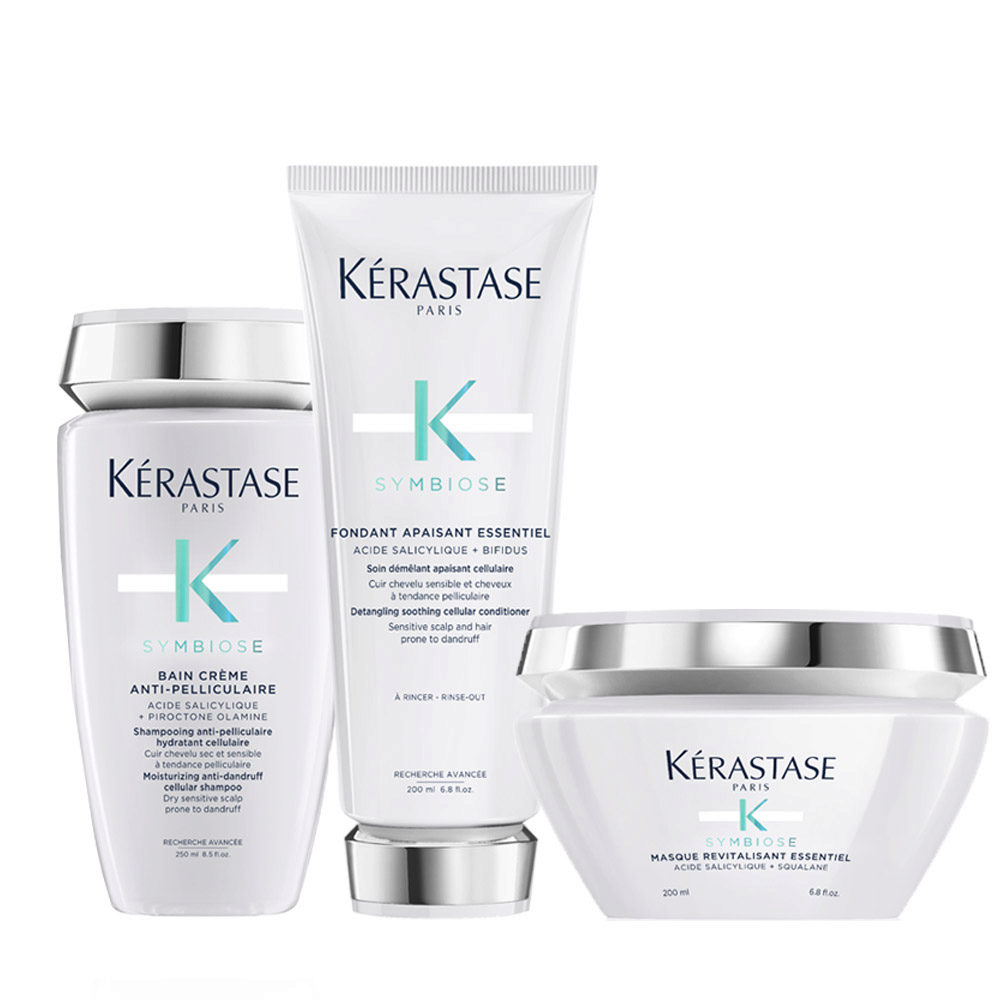 Kerastase Symbiose Anti-Pelliculaire Shampoo 250ml Fondant Apaisant Essentiel 200ml Masque Revitalisant Essentiel 200ml