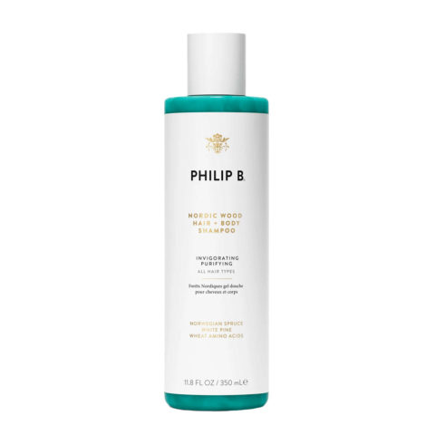 Philip B Nordic Wood Hair + Body Shampoo 350ml - moisturising shower shampoo