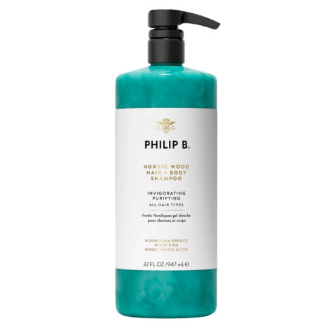 Philip B Nordic Wood Hair + Body Shampoo 947ml - moisturising shower shampoo