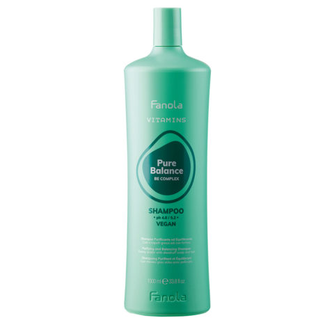 Fanola Vitamins Pure Balance Be Complex Shampoo 1000ml - balancing purifying shampoo