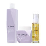 VIAHERMADA Anti-Yellow Shampoo 250ml Mask 250ml Silky Oil 50ml