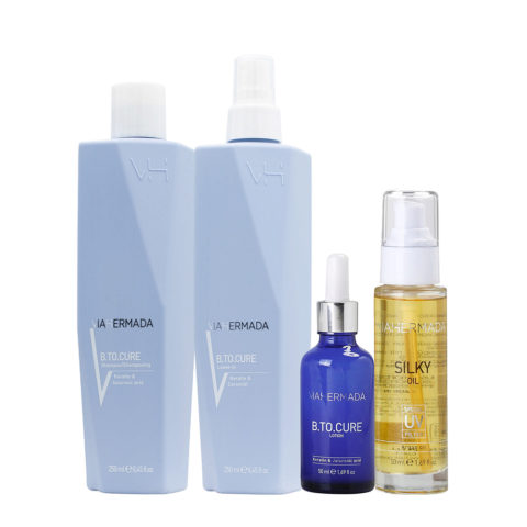 VIAHERMADA B.to.cure Shampoo 250ml Leave in 250ml Lotion 50ml Silky Oil 50ml