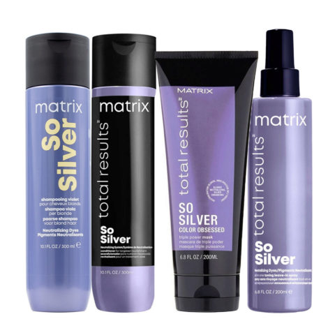 Matrix Total Results So Silver Shampoo 300ml Conditioner 300ml Mask 200ml All in One Toning Spray 200ml