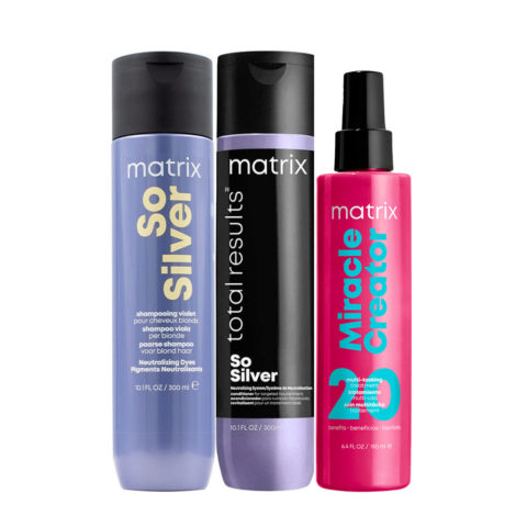 Matrix Total Results So Silver Shampoo 300ml Conditioner 300ml Miracle Creator 190ml