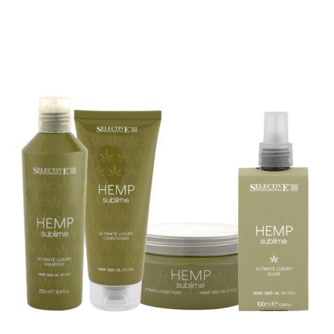 Selective Hemp Sublime Ultimate Luxury Shampoo 250ml Conditioner 200ml Mask 250ml Elixir 100ml