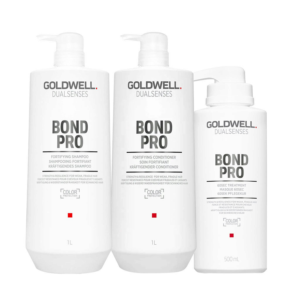 Goldwell Dualsenses Bond Pro Fortifying Shampoo 1000ml Fortifying Conditioner 1000ml 60Sec Treatment 500ml
