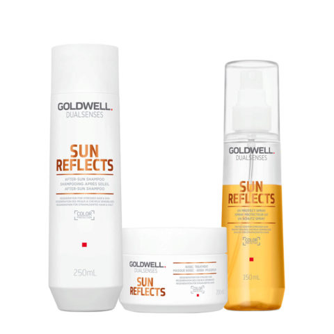 Goldwell Dualsenses Sun Reflects After-Sun Shampoo 250ml 60 Sec Treatment 200ml UV Protect Spray 150ml