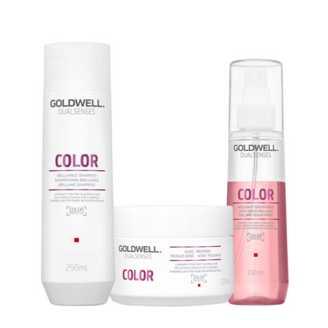 Goldwell Dualsenses Color Brilliance Shampoo 250ml 60Sec Treatment 200ml Brilliance Serum Spray 150ml