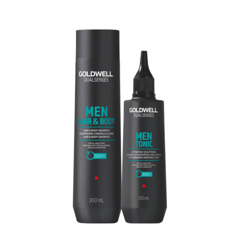 Goldwell Dualsenses Men Hair & Body Shampoo 300ml Activating Scalp Tonic 150ml
