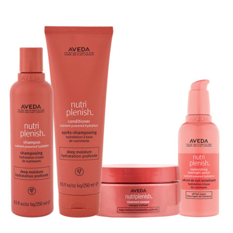 Aveda Nutri Plenish Deep Moisture Shampoo 250ml Conditioner 250ml Masque 200ml Serum 100ml