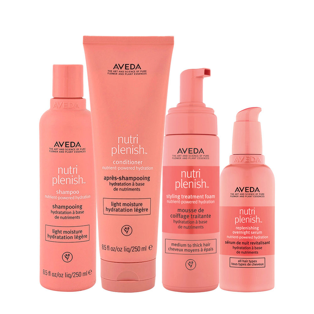 Aveda Nutri Plenish Light Moisture Shampoo 250ml  Conditioner 250ml Oil 30ml Serum 100ml