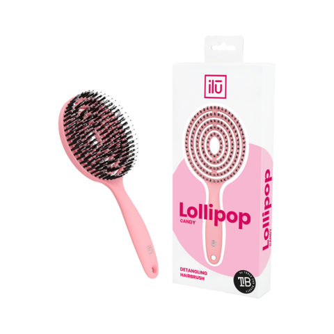 Ilū Lollipop Hair Brush Pink - detangling brush