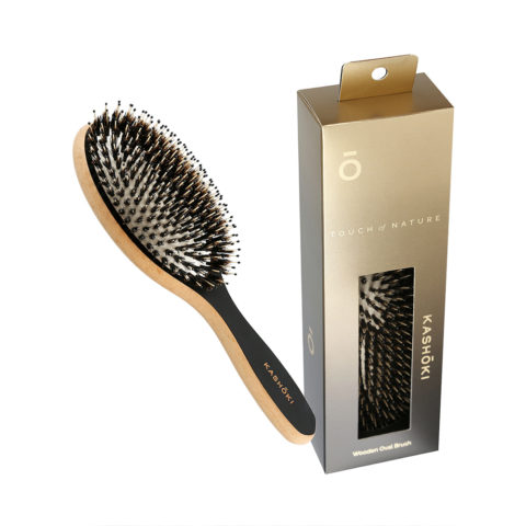 Kashōki Hair Brush Touch Of Nature Oval - oval wooden brush