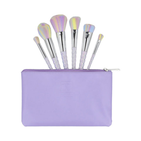 ilū 6 Makeup Brushes + Case Set Unicorn Light