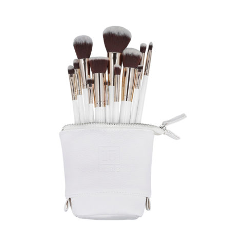 ilū Makeup Basic Brushes 12pz + Case Set White - set of brushes