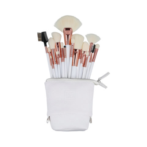 ilū Makeup Basic Brushes 18pz + Case Set White - brush set