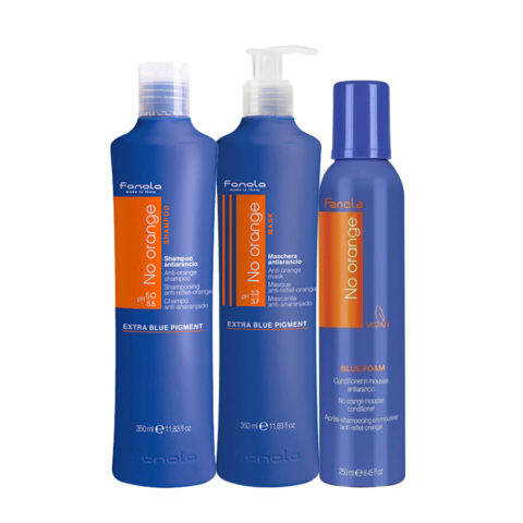 Fanola No Orange Shampoo 350 ml Mask 350 ml Blue Foam 250ml