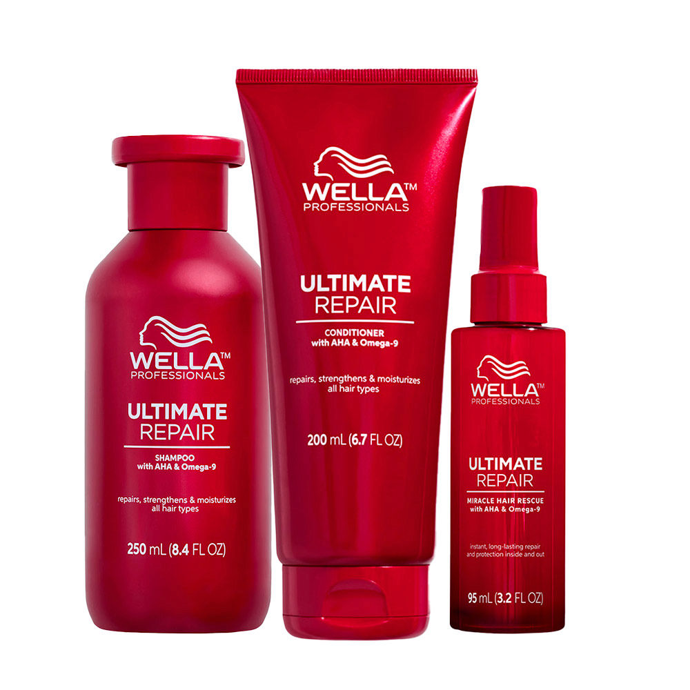 Wella Ultimate Repair Shampoo 250ml Conditioner 200ml Miracle Hair Rescue 95ml