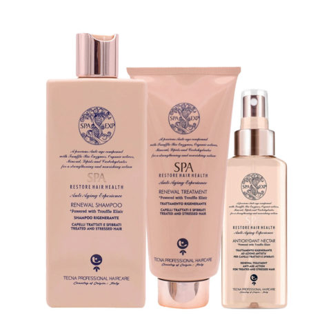 Tecna SPA Renewal Shampoo 250ml Treatment 200ml Anti Oxydant Nectar 100ml