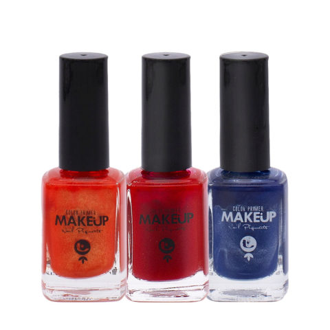 Tecna Nail Polish 3RH Orange Red 12ml Bright Red 12ml Blue 12ml