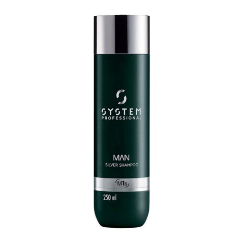 System Professional Man Silver Shampoo M1s 250ml - shampoo for gray and white hair