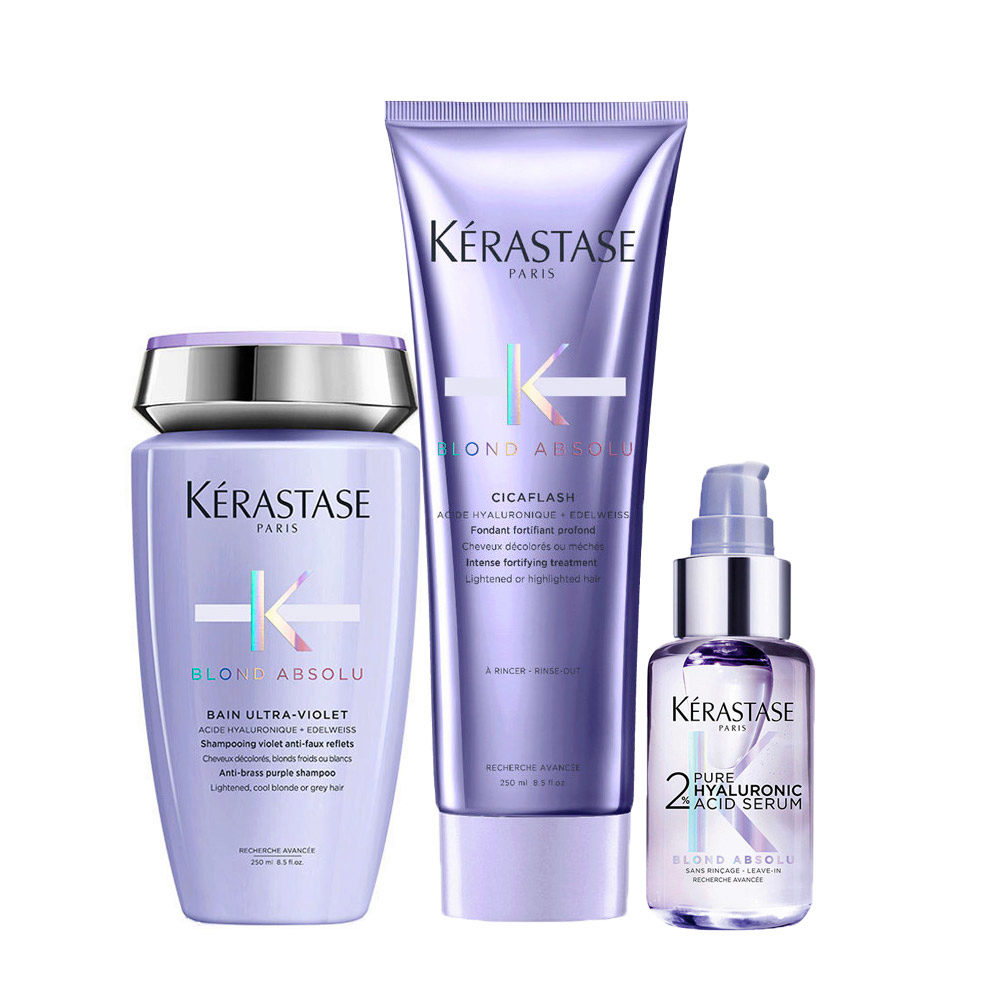 Kerastase Blond Absolu Bain Ultra Violet 250ml Cicaflash 250ml Serum 2% Hyaluronic Acid 50ml