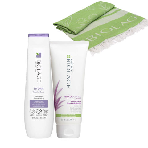 Biolage Hydrasource Shampoo 250ml Conditioner 200ml + Biolage Beach Towel Free
