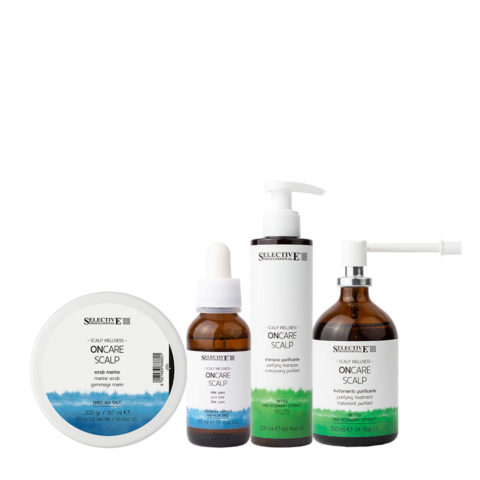 Selective Professional Scalp Marine Scrub 167ml Elixir 50ml Shampoo 200ml Treatment 100ml