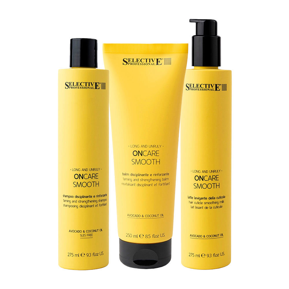 Selective Professional OnCare Smooth Shampoo 275ml Balm 250ml Milk 275ml