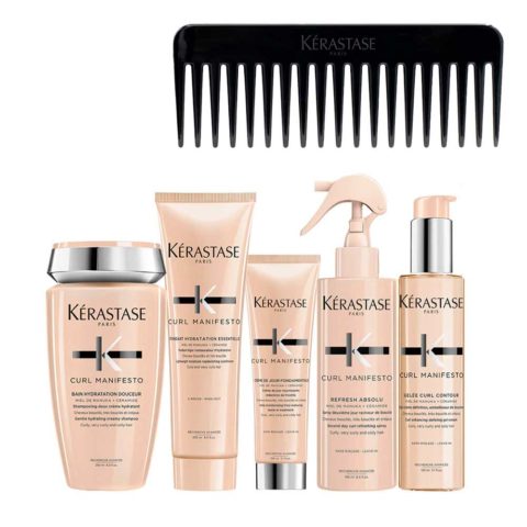 Kerastase Curl Manifesto Shampoo 250ml Conditioner 250 Cream 150ml Spray 190ml Gel 150ml + Free Comb