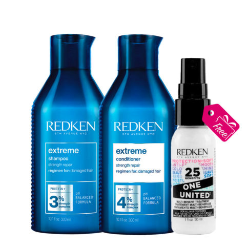 Redken Extreme Shampoo 300ml Conditioner 300ml + FREE All In One Spray 30ml