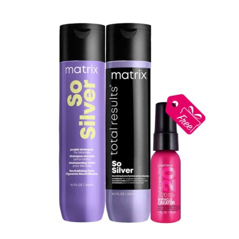 Matrix Total Results So Silver Shampoo 300ml Conditioner 300ml + FREE Leave-In 30ml